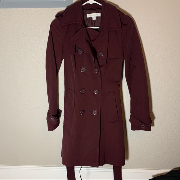 New York & company maroon trench - Picture 3 of 4